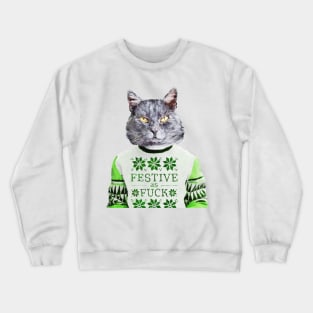 Cat in ugly sweater Crewneck Sweatshirt